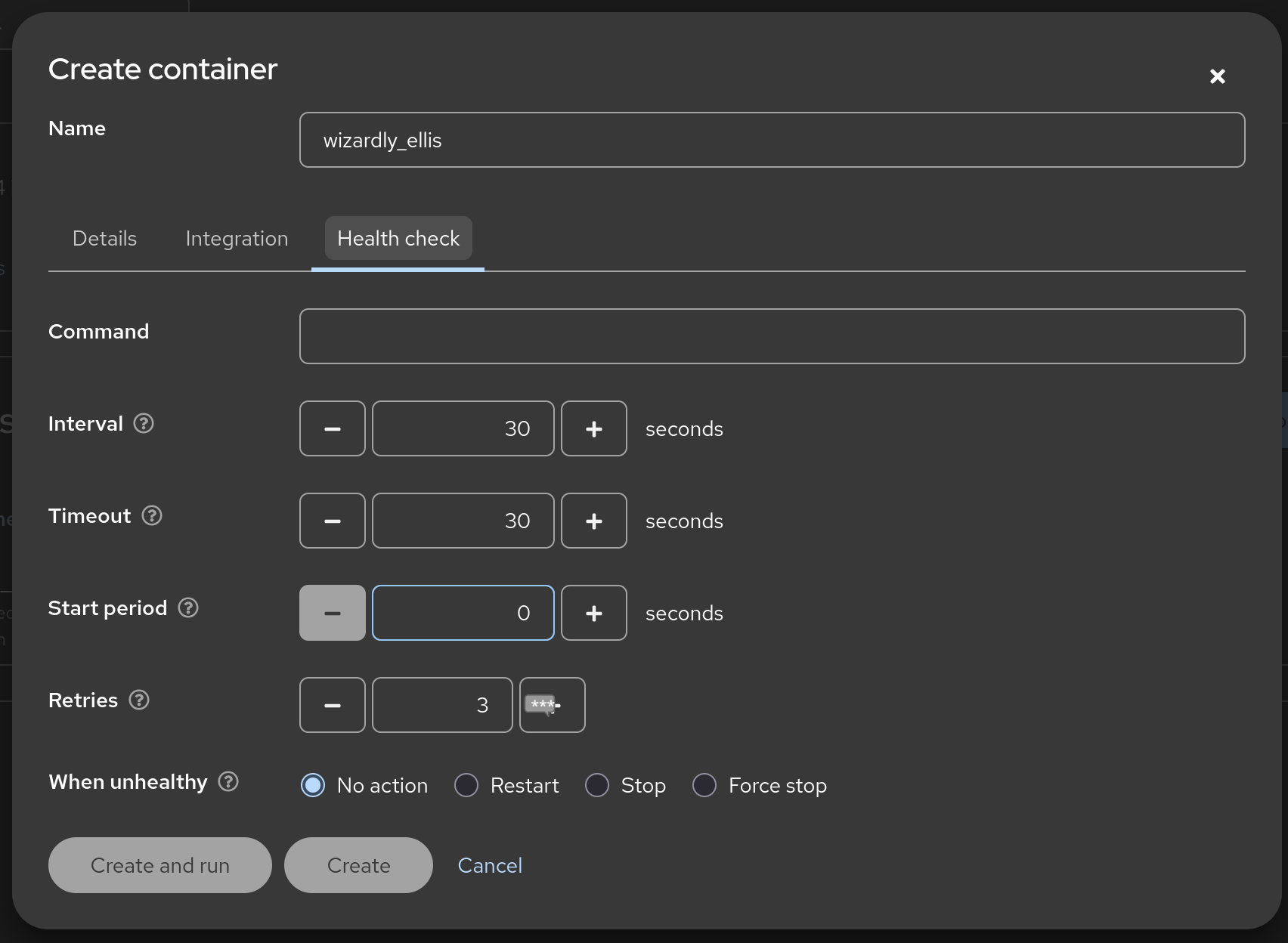 Container Healthcheck Panel